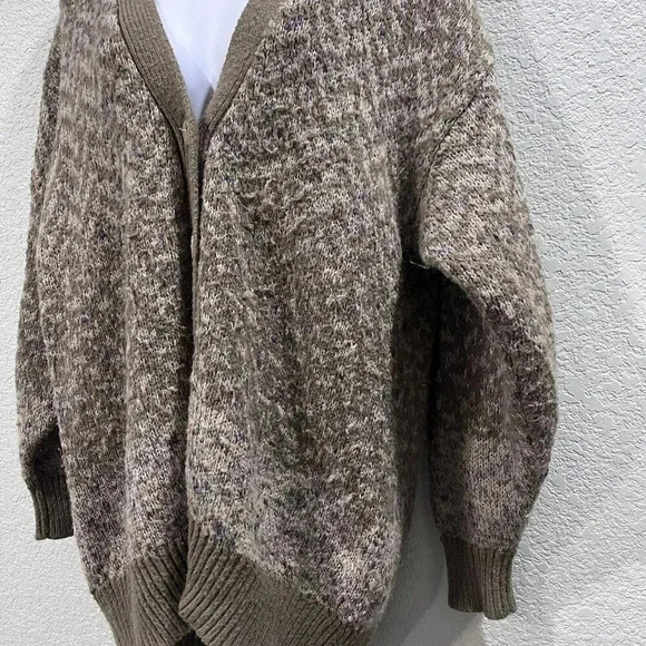 M.J. Carroll Button Front Cardigan Size Large Wool Grandpa Sweater Retro 90s Vtg - Picture 3 of 7